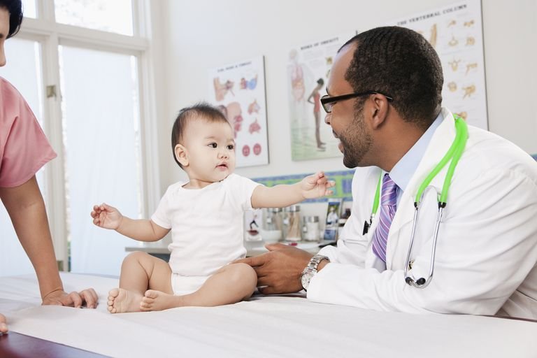 doctor and nurse examining baby in doctor s office 146263966 5956b0385f9b58843f1060cc